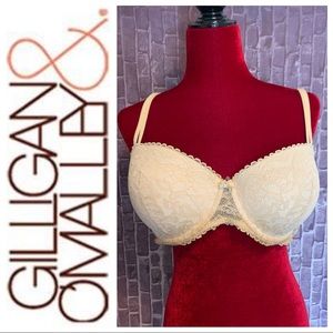 Cream Lace Balconette Push-up Bra